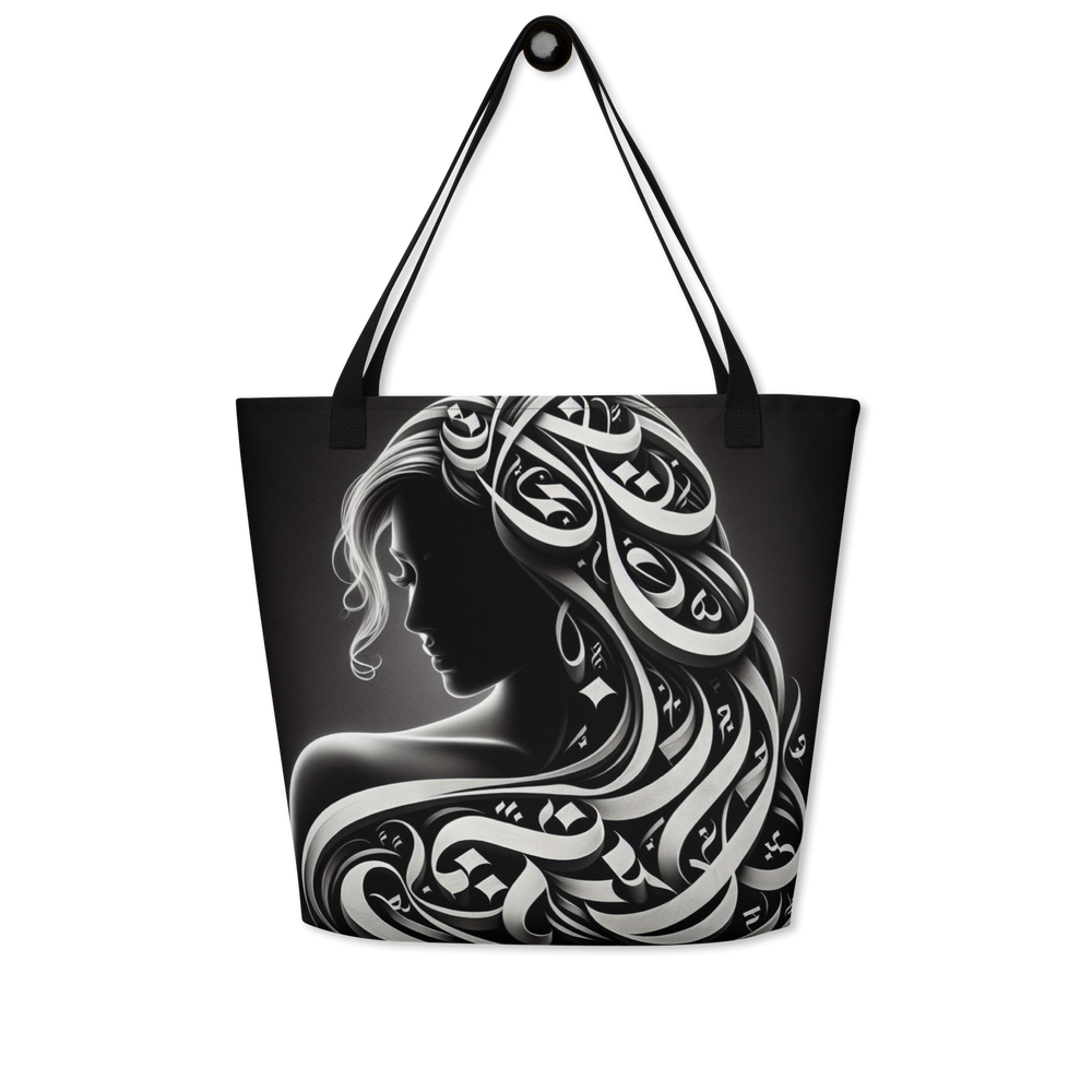 Elegance in Portraiture arabic calligraphy loubna tote