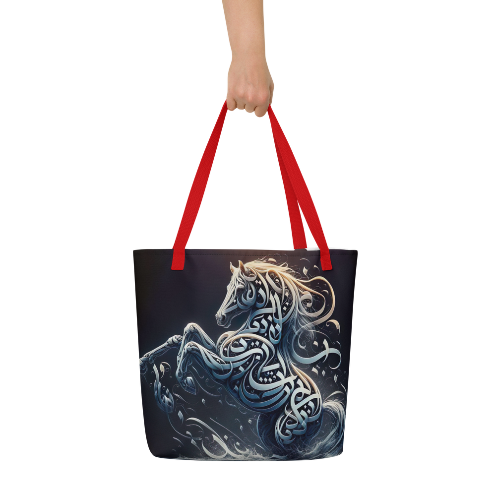 
                  
                    Galloping Script arabic calligraphy loubna tote
                  
                