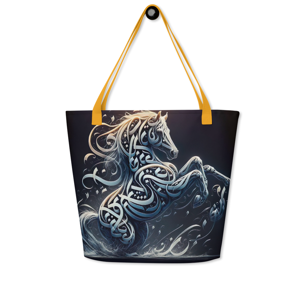 
                  
                    Galloping Script arabic calligraphy loubna tote
                  
                